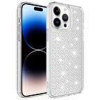 iPhone 14 Pro Max Uyumlu Airbagli Parlak Tasarımlı Zore Snow Kapak-Renksiz