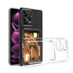 Xiaomi Redmi Note 12 Pro 5G Kılıf Kartlıklı Şeffaf Zore Setra Clear Silikon Kapak-Renksiz