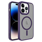 iPhone 13 Pro Max Uyumlu Mat Arka Yüzey Wireless Şarj Özellikli Zore Flet Magsafe Kılıf-Derin