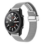 Galaxy Watch 46mm Uyumlu KRD-85 22mm Metal Zore Kordon-Gümüş
