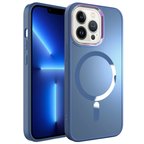 iPhone 13 Pro Max Uyumlu Magsafe Wireless Şarj Özellikli Zore Stil Kılıf-Sierra Mavi