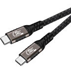 Siyah QG01 Type-C to Type-C USB4 PD Data Kablosu 240W 40Gbps 8K@60Hz 0.2 Metre-Zore