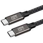 Siyah QG02 Type-C to Type-C PD3.1 Data Kablosu 240W 480Mbps 1 Metre-Zore