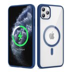iPhone 11 Pro Max Uyumlu Magsafe Wireless Şarj Özellikli Silikon NRTK Ege Kılıf-Mavi