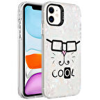 iPhone 12 Uyumlu Mermer Desenli Zore Marbello Kılıf-Beyaz