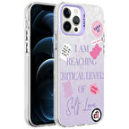 iPhone 12 Pro Max Uyumlu Mermer Desenli Zore Marbello Kılıf-Mor