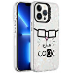 iPhone 13 Pro Max Uyumlu Mermer Desenli Zore Marbello Kılıf-Beyaz