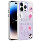 iPhone 14 Pro Max Uyumlu Mermer Desenli Zore Marbello Kılıf-Mor