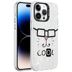 iPhone 14 Pro Max Uyumlu Mermer Desenli Zore Marbello Kılıf-Beyaz