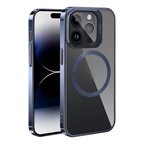 iPhone 15 Pro Max Uyumlu Magsafe Wireless Şarj Özellikli Standlı Zore Klon Kapak-Lacivert