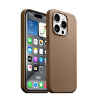 iPhone 15 Pro Uyumlu Zore Magsafe Şarj Özellikli Mikro Fiber Optimal Kapak-Kahverengi