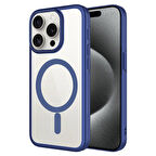 iPhone 15 Pro Max Uyumlu Wireless Şarj Özellikli Sert PC Zore Mat Riksos Magsafe Kılıf-Laciver