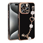 iPhone 15 Pro Max Uyumlu Zore El Tutamaçlı Kamera Korumalı Zore Taka Silikon Kapak-Siyah