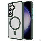 Samsung Galaxy S24 Plus Kılıf Sert PC Arka Yüzey Wireless Şarj Özellikli Flet Magsafe Kapak