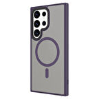 Galaxy S24 Ultra Uyumlu Sert PC Arka Yüzey Wireless Şarj Özellikli Zore Flet Magsafe Kılıf-S