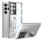 Galaxy S24 Ultra Kılıf Kamera Korumalı Şeffaf Tasarımlı Lego Standlı Kılıf