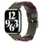 Watch 38mm Uyumlu CLO- KRD-97 Sarmal Örgü Tasarımlı Kordon-Haki