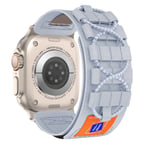 Watch Ultra 49mm Uyumlu CLO- KRD-99 Hasır Kordon-Gri