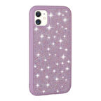 iPhone 11 Uyumlu Parlak Taşlı Tasarım Pırlanta Zore Kılıf-Lila
