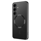 Galaxy S24 Plus Uyumlu Kamera Korumalı Magsafe Wireless Şarj Özellikli Zore Demre Kapak-Siyah