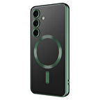 Galaxy S24 Plus Uyumlu Kamera Korumalı Magsafe Wireless Şarj Özellikli Zore Demre Kılıf-Koyu