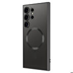 Galaxy S24 Ultra Uyumlu Kamera Korumalı Magsafe Wireless Şarj Özellikli Zore Demre Kapak-Siyah