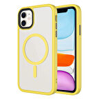 iPhone 11 Kılıf Mat Arka Yüzey Wireless Şarj Özellikli Flet Magsafe Kapak