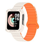 Xiaomi Redmi Watch 1 Silikon Kordon Zore KRD-105 Strap Kayış-Starlight-Turuncu