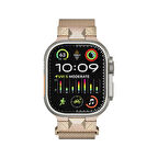 Apple Watch Ultra 49mm Zore KRD-107 Metal Hasır Kordon-Starlight