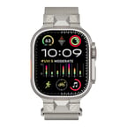 Apple Watch Ultra 49mm Zore KRD-107 Metal Hasır Kordon-Gri
