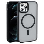 Apple iPhone 12 Pro Max Kılıf Magsafe Şarj Özellikli Mat Arka Yüzey Zore Sio Kapak-Siyah