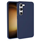 Galaxy S23 Kılıf Magsafe Şarj Özellikli Sıvı Teknolojili Silinebilir Sert Zore Kivi Kapak-Lacivert