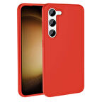 Galaxy S23 Kılıf Magsafe Şarj Özellikli Sıvı Teknolojili Silinebilir Sert Zore Kivi Kapak-Kırmızı