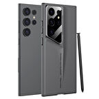 Galaxy S23 Ultra Kılıf Ultra İnce Kamera Korumalı Sert Rubber Zore Procase Kapak-Gri