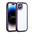 iPhone 13 Kılıf Kamera Korumalı Renkli Kenar ve Çerçeve Tasarımlı Zore Vitamin Kapak-Derin Mor