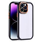 iPhone 14 Pro Max Kılıf Kamera Korumalı Renkli Kenar ve Çerçeve Tasarımlı Zore Vitamin Kapak-Siyah