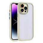 iPhone 14 Pro Max Kılıf Kamera Korumalı Renkli Kenar ve Çerçeve Tasarımlı Zore Vitamin Kapak-Yeşil