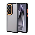 Galaxy S24 Ultra Kılıf Kamera Korumalı Renkli Kenar ve Çerçeve Tasarımlı Zore Vitamin Kapak-Siyah