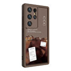 Galaxy S23 Ultra Kılıf Kamera Korumalı Baskılı Arka Yüzey Zore Klas Kapak-Koyu Kahve