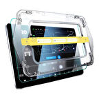 Tesla Model S Araç Multimedya Ekran Koruyucu AR Oleofobik Uygulama Aparatlı Zore Premium Temperli Cam Ekran Koruyucu - Şeffaf