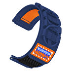 Huawei GT2 42mm Zore KRD-112 20mm Orbital Örgülü Halat Tasarımlı Naylon Kumaş Hasır Kordon-Mavi