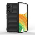 Galaxy A34 Kılıf Esnek TPU Oyuklu Arka Yüzey Tasarımlı NRTK Etnik Silikon Kapak - Siyah