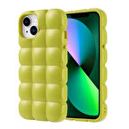 Apple iPhone 14 Kılıf Parlak Esnek Silikon Zore Dom Dom Kapak-Yeşil