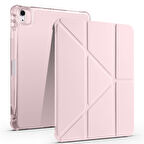 iPad Air 11 2025 M3 Kılıf ​FRMS Tri Folding Kalem Bölmeli Standlı Kılıf - Rose Gold