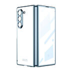 Galaxy Z Fold 6 Kılıf Zore Full Camlı Kıpta Kapak-Mavi