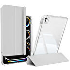 ​​​iPad Pro 11 2024 Kılıf Magnetik Ayrılabilen Airbagli ​EFFX Sliding Tablet Kılıfı - Gri