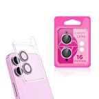 Apple iPhone 16 Plus Zore CL-06 Kamera Lens Koruyucu-Pembe