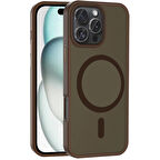 iPhone 16 Pro Kılıf Magsafe Şarj Özellikli Mat Arka Yüzey Zore Sio Kapak-Rose Gold