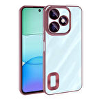 Xiaomi Redmi 13 4G Kılıf Kamera Korumalı Logo Gösteren Zore Omega Kapak-Rose Gold