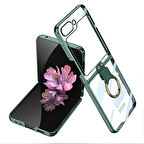 Galaxy Z Flip 6 Kılıf Zore Yüzüklü Kıpta Kapak-Koyu Yeşil